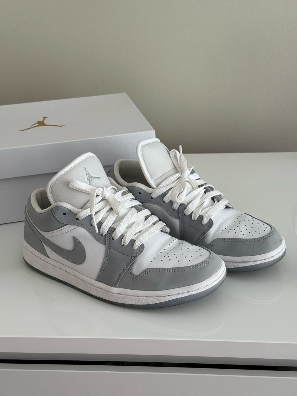 Nike Low-Top Sneakers in White and Gray